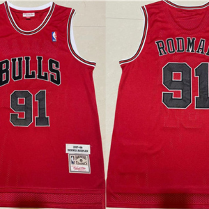 NBA Chicago Bulls #91 Rodman Jersey in Red