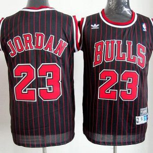 #23 Jordan black with red stripe NBA Chicago Bulls Jersey