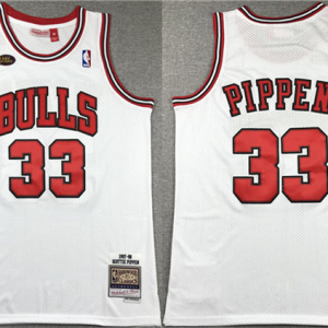NBA Chicago Bulls #33 Pippen White Throwback Jersey