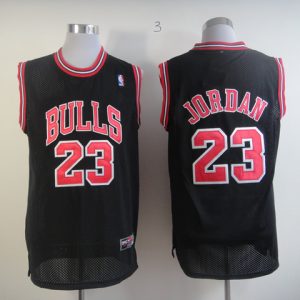 Nike Chicago Bulls #23 Jordan Black Color Red Name and Nuber Jersey
