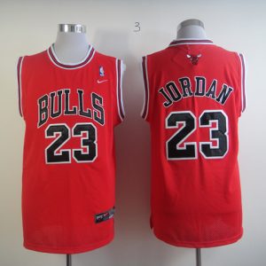 Nike Chicago Bulls #23 Jordan Red Color Black Number and Name Jersey