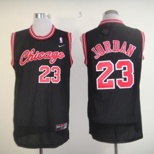 nike Chicago Bulls #23 Jordan black color red number and name jersey