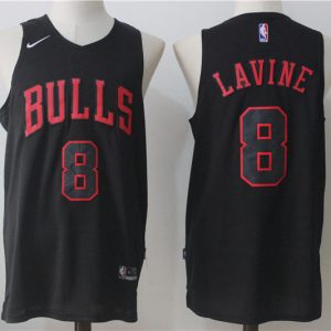 NBA Chicago Bulls #8 Lavine Black New Jersey