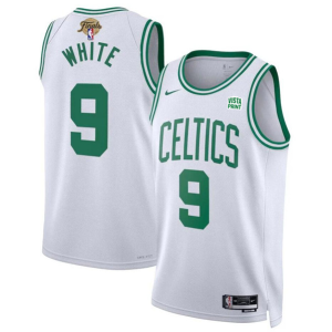 Men's Boston Celtics #9 Derrick White White 2024 Finals Association Edition Stitched Jersey