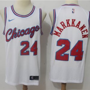 Nike NBA Chicago Bulls #24 Markkanen White New Jersey
