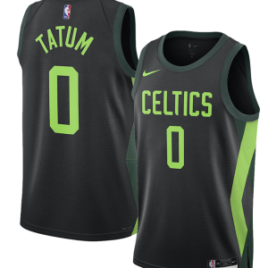 Men's Boston Celtics #0 Jayson Tatum Black 2024-25 City Edition Statement Edition Stitched Jersey