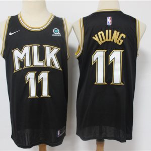 NBA Atlanta Hawks #11 Trae Young Black MLK City Swingman 2020-21 Jersey