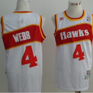 NBA Atlanta Hawks #4 Webb White Throwback Jersey