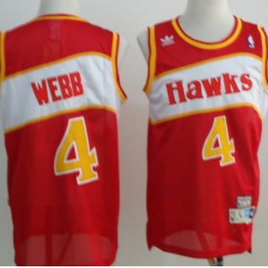 NBA Atlanta Hawks #4 Webb Red Throwback Jersey