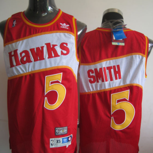NBA Atlanta Hawks #5 Josh Smith Red Throwback Jersey