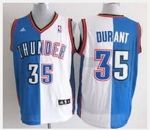 Oklahoma Thunder #35 Split Blue and White Jersey
