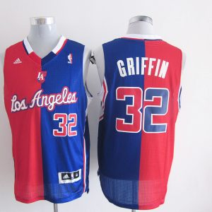 Los Angeles Clippers #32 Griffin Blue Red Half and Half Jersey