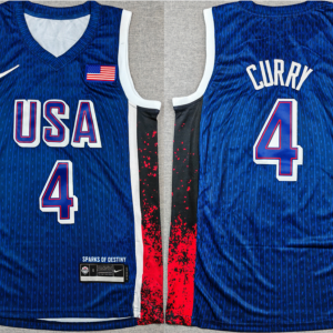 Men??s National Team #4 Steph Curry 2024 USA Dream Team Olympics Jersey