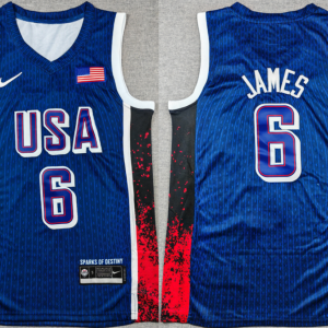 Men??s National Team #6 LeBron James 2024 USA Dream Team Olympics Jersey