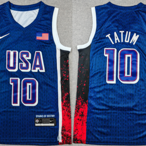 Men??s National Team #10 Tatum 2024 USA Dream Team Olympics Jersey