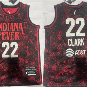 Men's Indiana Fever #22 Caitlin Clark Red/Black Stitched Jersey