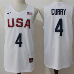 NBA USA Team #4 Curry White 2016 Jersey