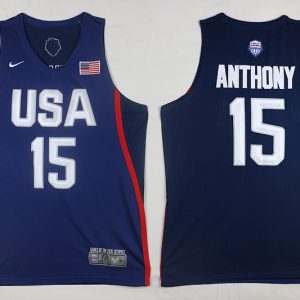 NBA USA #15 Anthony Blue Jersey