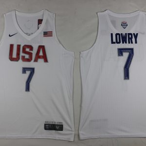 NBA USA #7 Lowry White Jersey