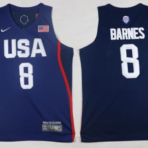 NBA USA #8 Barnes Blue Jersey