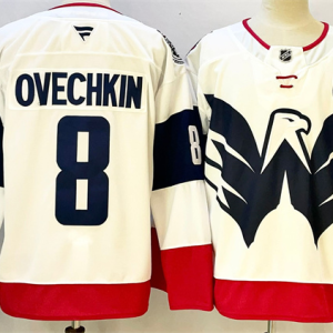 Men's Washington Capitals #8 Alexander Ovechkin White/Navy With C Patch Stadium Series Jersey