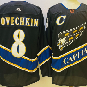 Men's Washington Capitals #8 Alexander Ovechkin Black Stitched Hockey Jersey
