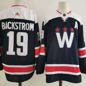 NHL Washington Capitals #19 Nicklas Backstrom Navy 2021 New Adidas Jersey