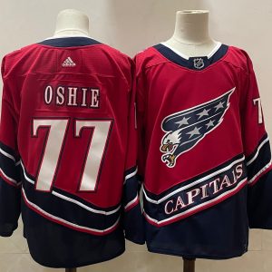 NHL Washington Capitals #77 T.J. Oshie Red 2020 New Jersey