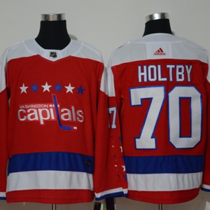 Men's Washington Capitals #70 Braden Holtby Red Stitched NHL Jersey