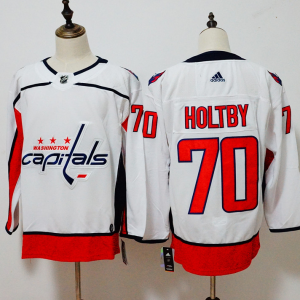 Men's Adidas Washington Capitals #70 Braden Holtby White Stitched NHL Jersey