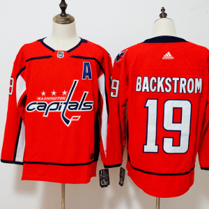 Men's Adidas Washington Capitals #19 Nicklas Backstrom Red Stitched NHL Jersey