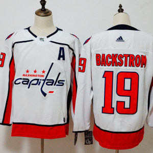 Men's Adidas Washington Capitals #19 Nicklas Backstrom White Stitched NHL Jersey
