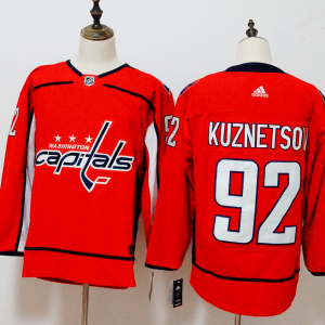 Men's Adidas Washington Capitals #92 Evgeny Kuznetsov Red Stitched NHL Jersey