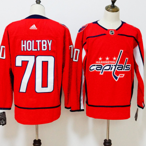 Men's Adidas Washington Capitals #70 Braden Holtby Red Stitched NHL Jersey
