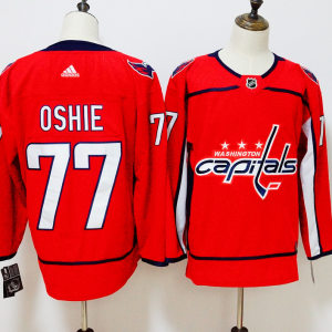 Men's Adidas Washington Capitals #77 TJ Oshie Red Stitched NHL Jersey