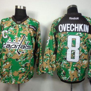 NHL Capitals #8 Alex Ovechkin Camo Veterans Day Practice Stitched NHL Jersey