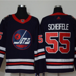 Men's Winnipeg Jets #55 Mark Scheifele Navy Stitched NHL Jersey