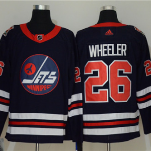 Men's Winnipeg Jets #26 Blake Wheeler Navy Stitched NHL Jersey