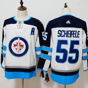 Men's Adidas Winnipeg Jets #55 Mark Scheifele White Stitched NHL Jersey