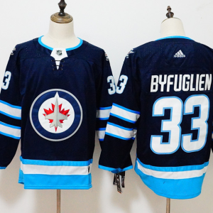 Men's Adidas Winnipeg Jets #33 Dustin Byfuglien Navy Stitched NHL Jersey