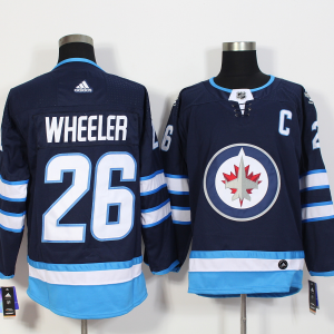 Men's Adidas Winnipeg Jets #26 Blake Wheeler Navy Stitched NHL Jersey