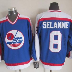 NHL Winnipeg Jets #8 Selanne Blue Jersey