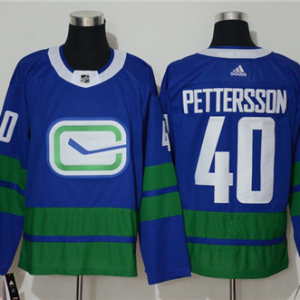 Men's Vancouver Canucks #40 Elias Pettersson Blue Stitched NHL Jersey