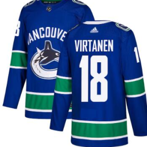 Men's Adidas Vancouver Canucks #18 Jake Virtanen Blue Stitched NHL Jersey