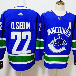 Men's Adidas Vancouver Canucks #22 Daniel Sedin Blue Stitched NHL Jersey