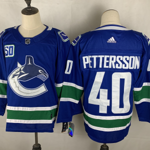 Men's Vancouver Canucks #40 Elias Pettersson Blue Adidas Jersey