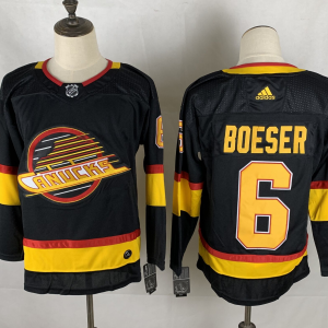 Men's Vancouver Canucks #6 Brock Boeser Black Adidas Jersey