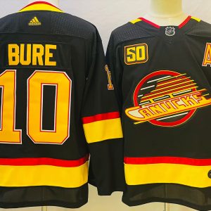 Men's NHL Vancouver Canucks #40 Bure Black Adidas Jersey