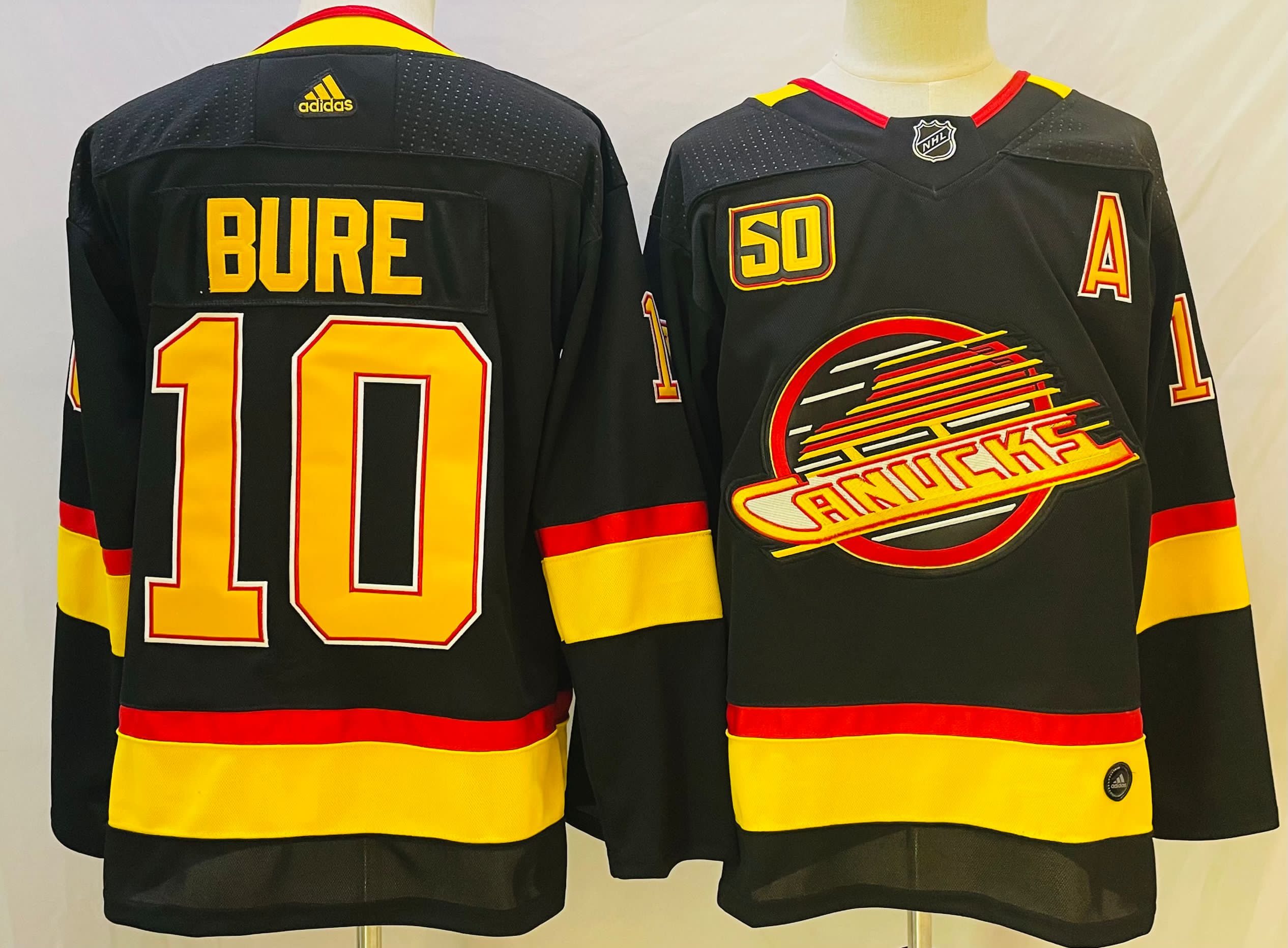 Men's NHL Vancouver Canucks #40 Bure Black Adidas Jersey