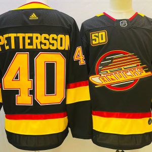 Men's NHL Vancouver Canucks #40 Elias Pettersson Black Adidas Jersey